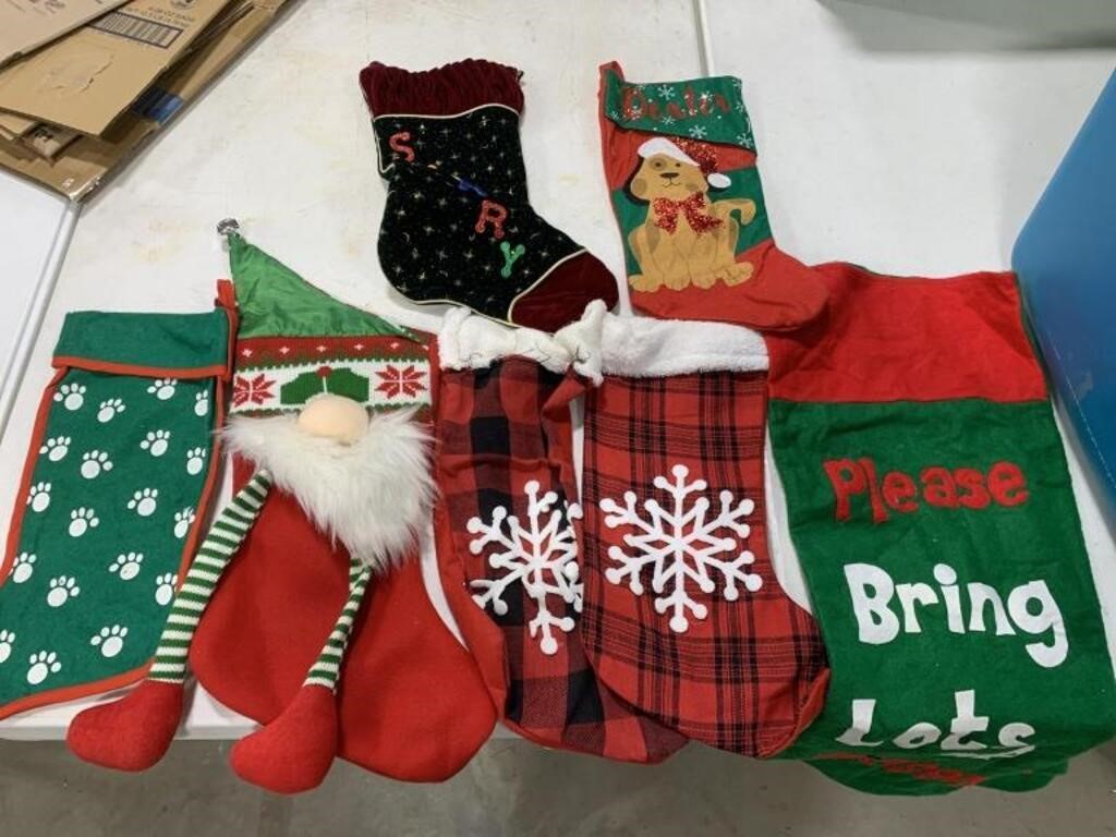 Christmas stockings, Santa hats, tree skirt, bow