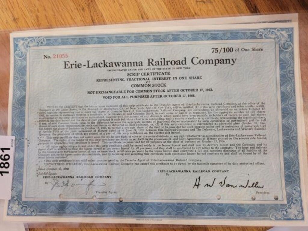 ERIE-LACKAWANNA RR AND GRAND UNION RR STOCKS