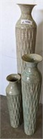 3 DECORATIVE TALL VASES