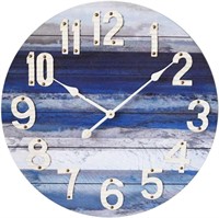 Beach Blue 24 Inch Large Wall Clock