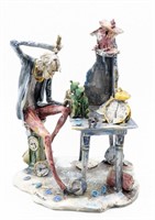 T. Moretto "Clockmaker" Italian Porcelain Figurine