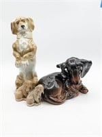 Lot Of Four Mixed Maker Dachshund Figurines