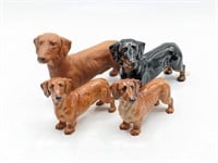 Lot Of Four Royal Doulton Dachshund Figurines