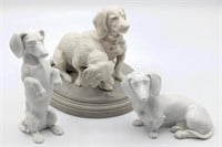Lot Of Three European Porcelain Dachshund Figures
