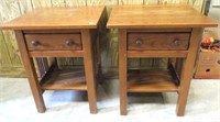 Pair of Oak Mission Style Nightstands