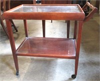 Vintage Tea Cart w/Glass Inserts