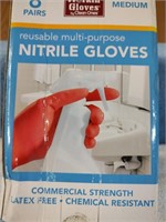 Nitrile Gloves - Reusable -8 Pair -Medium - In