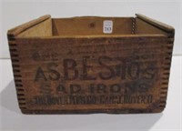 Asbestos Sad Irons Wooden Box