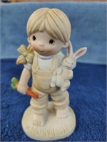 Cute Bisque Ceramic Girl Figurine - 5"