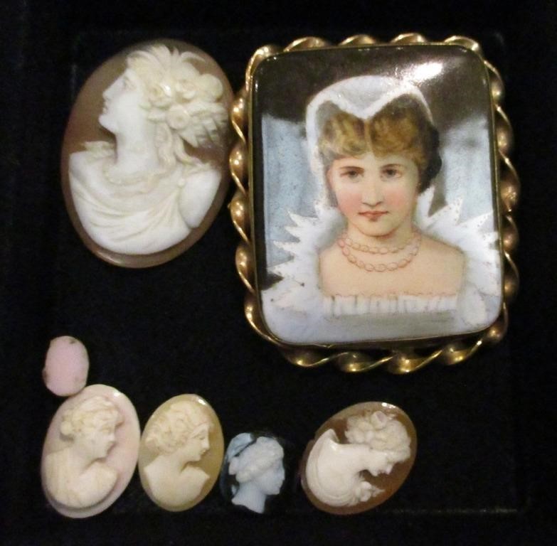 Group of Misc Loose Cameos & One Brooch