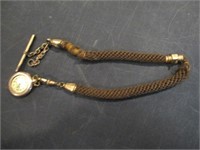 Antique Hair Weave Watch Chain "AS IS"