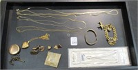 Tray of Gold Filled Jewelry & Misc
