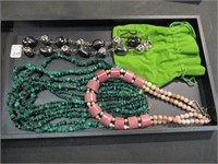 Stone Bead Necklaces w/Sterling Clasps