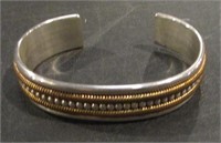Sterling Silver & Gold Filled Cuff Bracelet