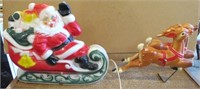 Vintage Santa & Reindeer Blow Mold