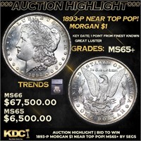 ***Auction Highlight*** 1893-p Morgan Dollar Near