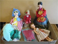 Flat of Vintage & Misc Dolls & Plush Toys