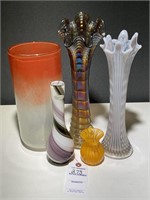 VTG Hand Blown Vases & Creamer