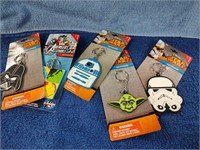 5 Disney Star Wars & Avengers Key Chains - New