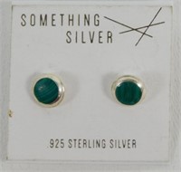 NEW 925 Sterling Silver Malachite Earrings