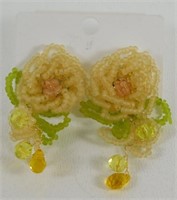 Handmade Beaded Flower Earrings
