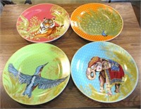 (4) Williams Sonoma Wildlife & Bird Plates