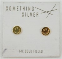 NEW 14K Gold Filled Smiley Face Earrings