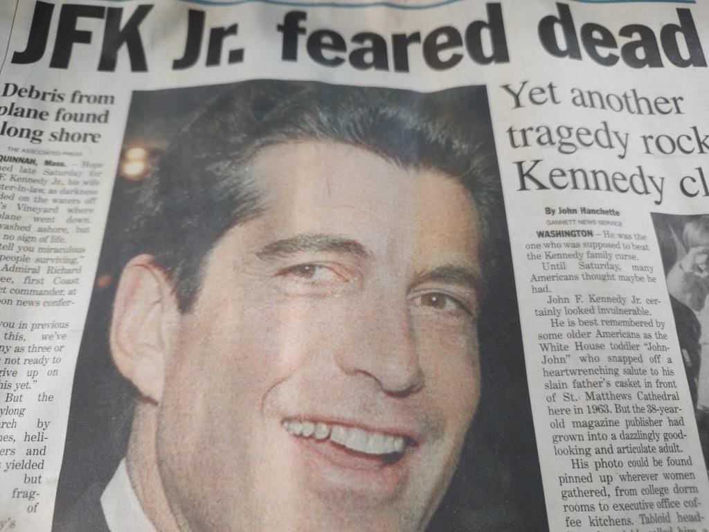 JFK Jr. Newspaper Cover - July 18, 1999