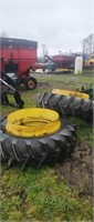 16.9-38 Duals with hardware John Deere Rims