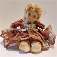 Wind-Up Vintage Porcelain Doll Plays Music