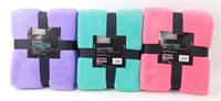 * 3 NEW 50”x60” Micro Plush Throw Blankets