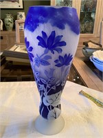 Blue Shannon crystal mouth blown vase