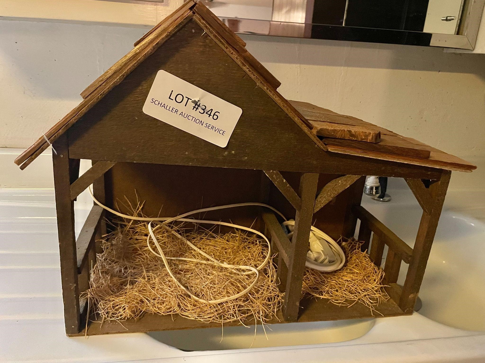 Large wood nativity stable (no people or animals)