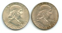 (2) 1963-D Franklin Half Dollars - AU