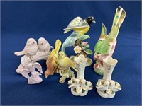 (8) Ucagco Tropical bird figurine, and other
