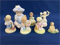 (8) Child figurines and a Lady Avon bottle, 3 of
