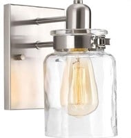 1-Light Clear Glass Bathroom Vanity Light