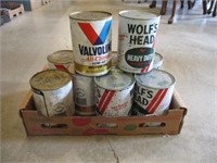Vintage Wolf's Head & Valvoline Oil Cans, Full