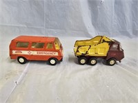 Vintage Metal Tonka Dump Truck and Ambulance