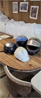 3 Motorcycle Helmuts & 1 Hard Hat