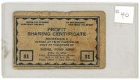 Profit Sharing Certificate: Model Food Shop $1