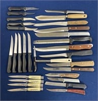 (30) Assorted size kitchen knives including