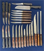 (25) Assorted Kitchen knives including Shappu