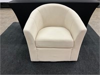 Jayden Creation Estefan Ivory Swivel Arm Chair