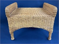 Honey Brown Wicker Patio Ottoman 22”x 18”x 18”