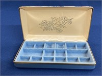 Vintage Hard shell travel jewelry floral box 8