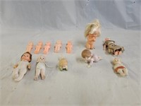Vintage Porcelain and Plastic Miniature Dolls