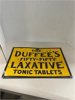 Duffees Fifty-Fifty Laxative Tonic Tablets Sign