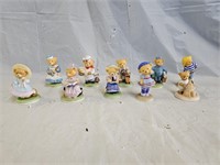 10 Franklin Porcelain Bear Figurines