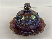 Imperial Glass Rose Butter Dish, 7 3/4” wide